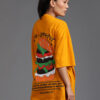 Stylish & Latest Oversize Drop Shoulder PolyCotton T-Shirts For Women (Mustard )